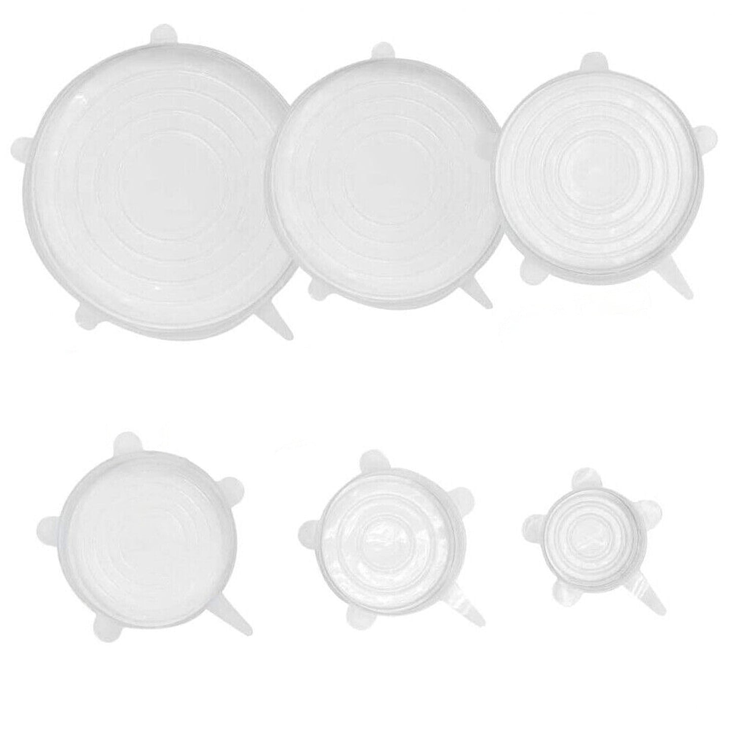 White Silicone Bowl Covers Stretch Reusable Food Saver Seals