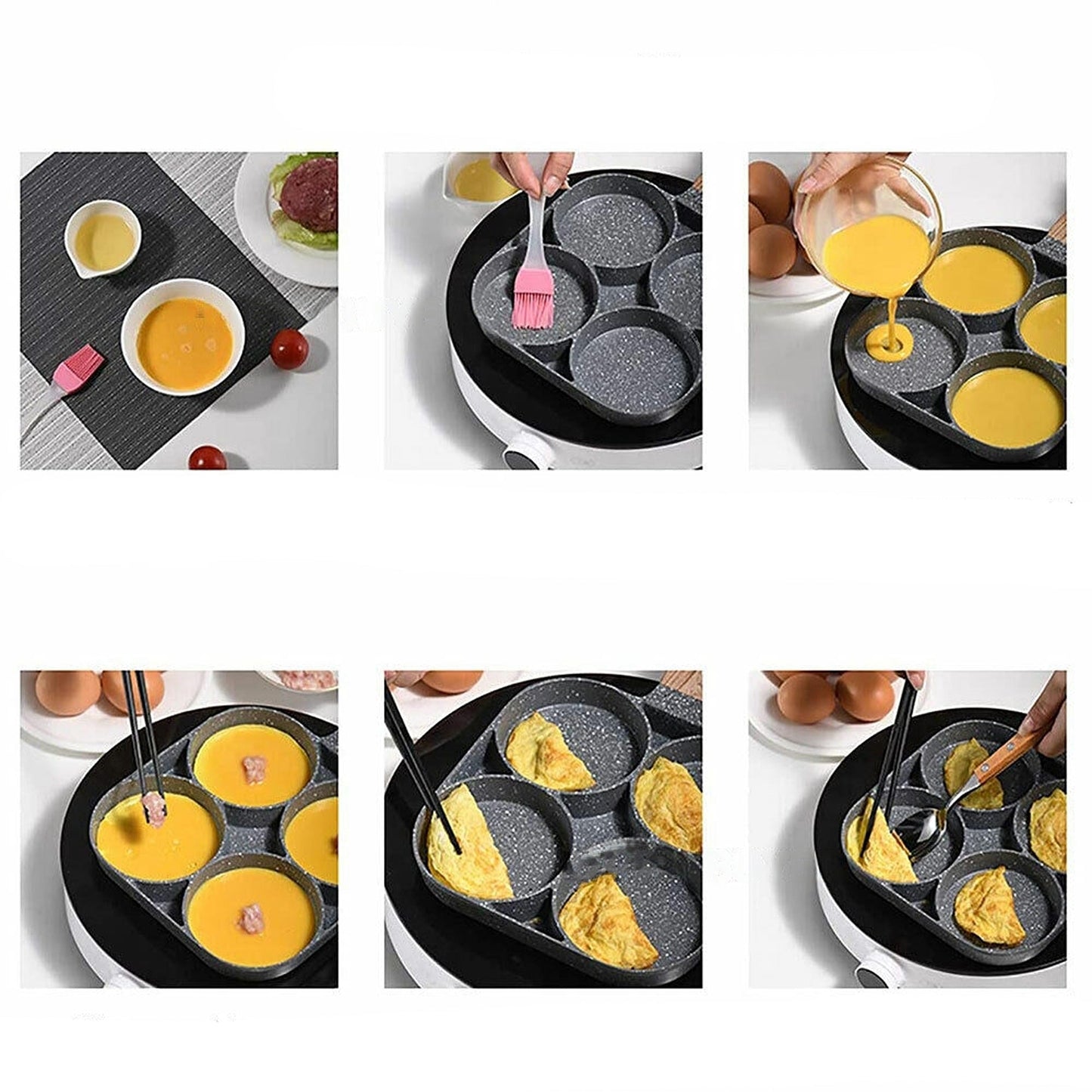 4 Cup Non Stick Breakfast Egg Maker Pan Fried Egg Pancake Burger Cookwares