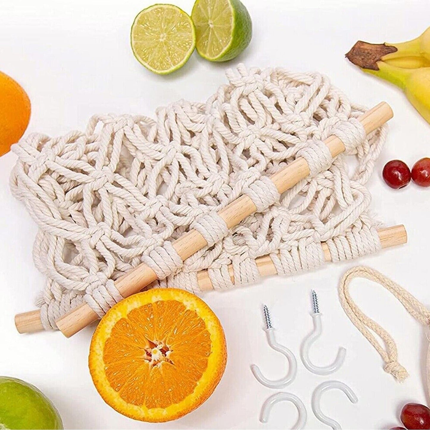 Kitchen Fruit Hammock Net Hanging Basket Storage for Dormitory Home 2 Styles