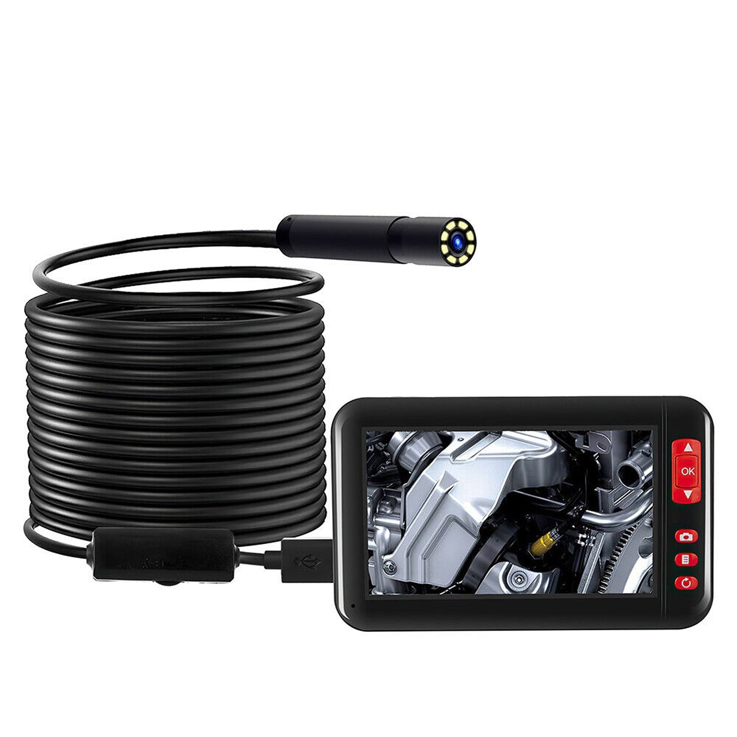 Industrial Endoscope with 4.3in HD Screen 1080P Borescope Inspection Camera