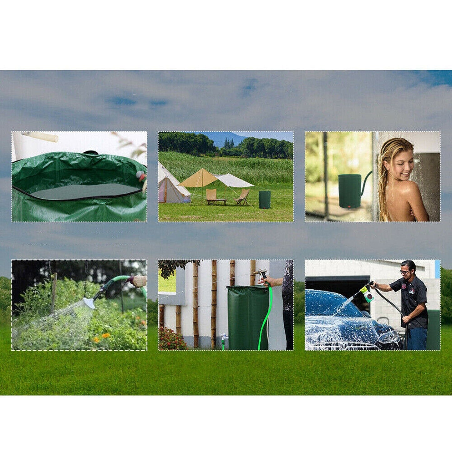 Collapsible Water Storage Tank with Mesh Filter for Rainwater Collection 250L