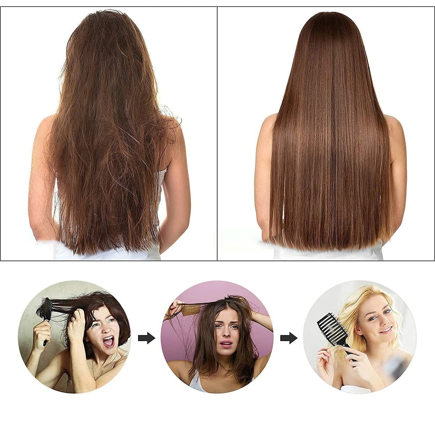 1pc Nylon Bristle Detangling Hairbrush Scalp Massage Hair Comb for Men and Women