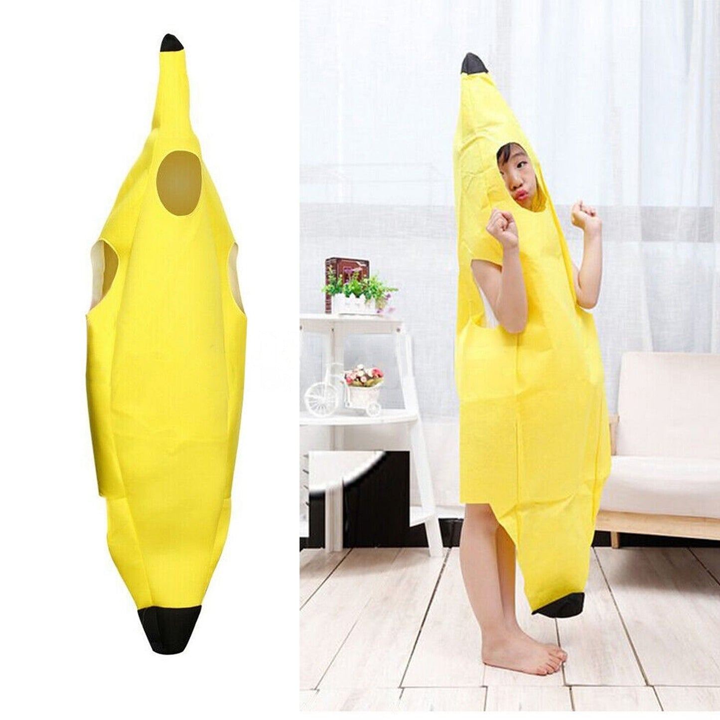 Fun Banana Outfit for Cosplay and Halloween Adult Unisex Body Suit