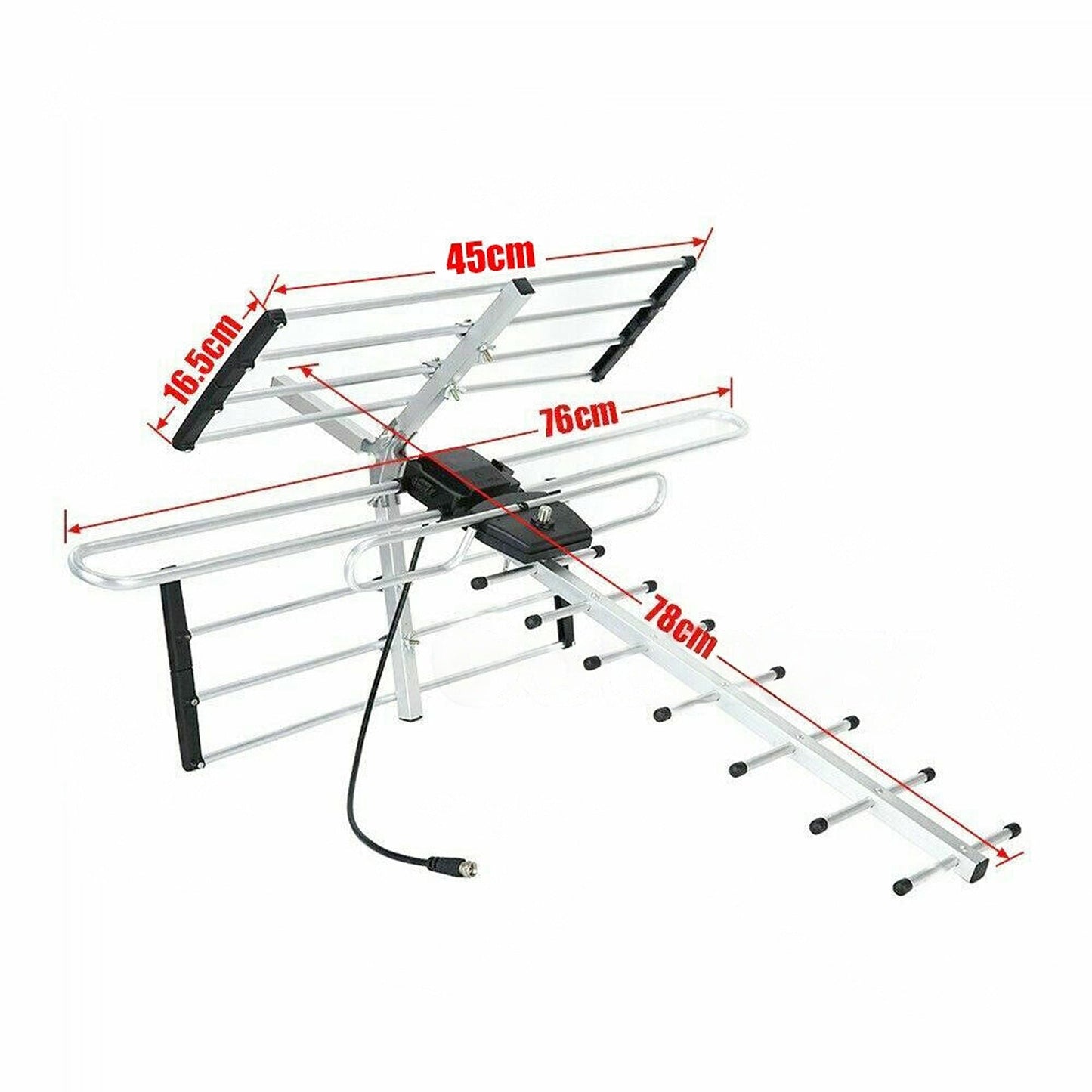 UHF VHF FM Outdoor Digital TV Antenna Signal Amplifier Booster