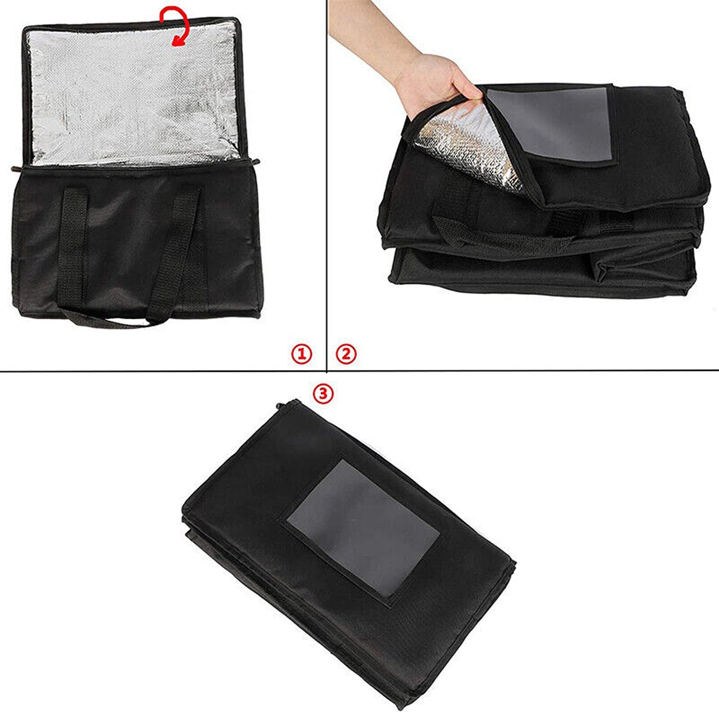 Insulated Thermal Pizza Bag Hot Cold Food Delivery Carrying Case