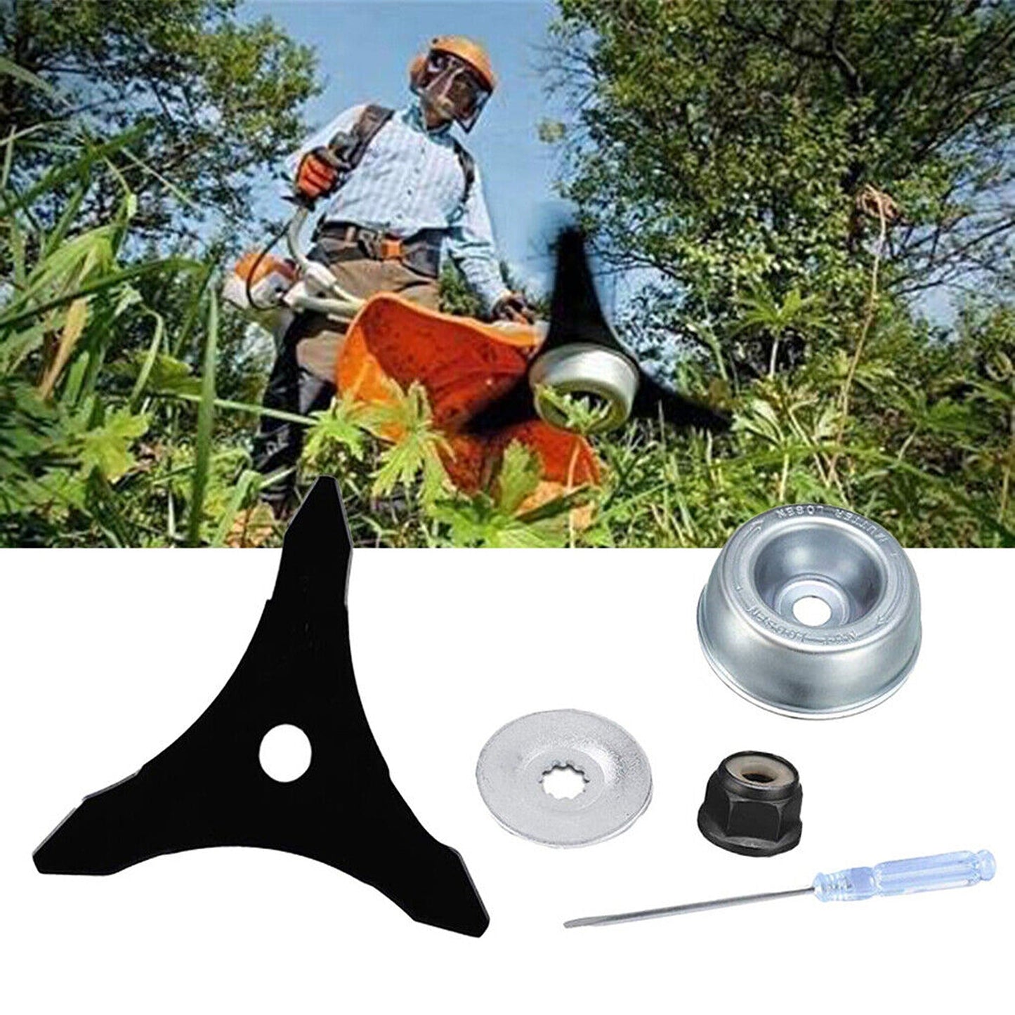 2pcs Brush Cutter Triangle Saw Blade 3-Teeth Mower Trimmer