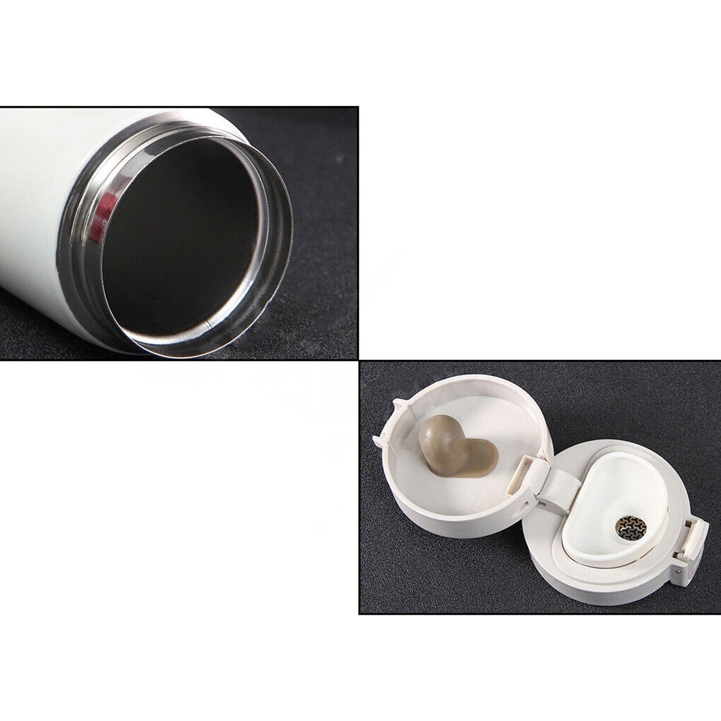 White Double Wall Stainless Steel Coffee Mug Insulated Travel Cup