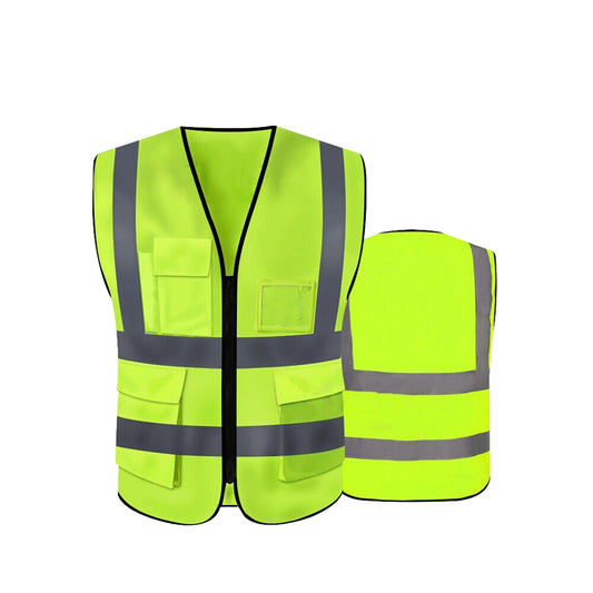 Fluro Green Reflective Safety Vest Night Time Work Essential