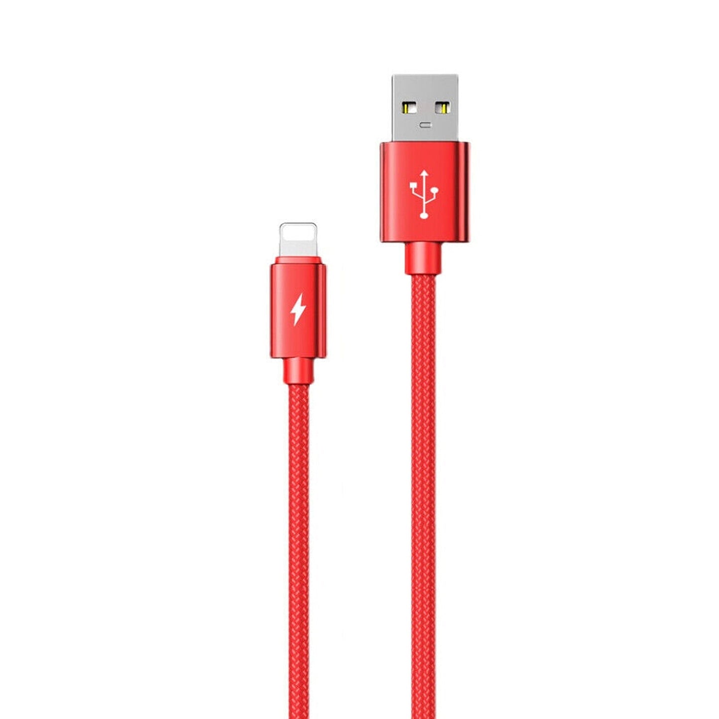Red Fast Charging Nylon Micro USB Cable for iOS iPhone