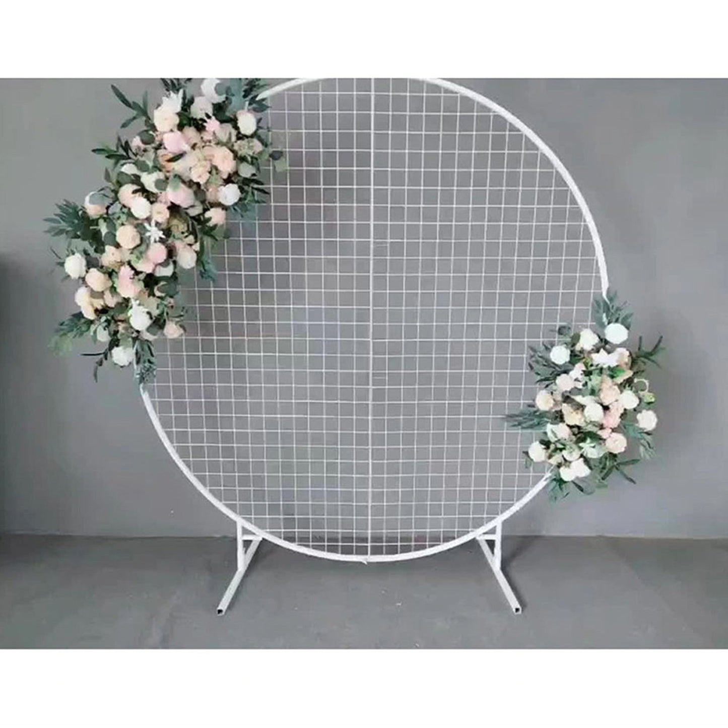 White Mesh Round Hoop Arch for Wedding Party Flower Display