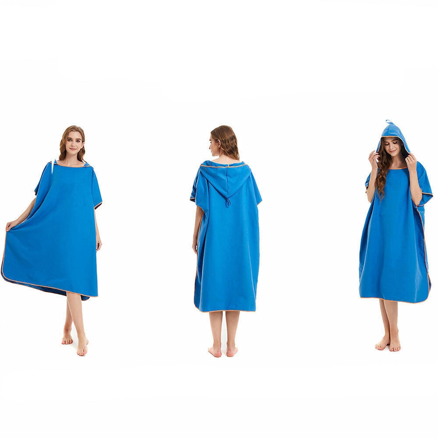 Quick Dry Beach Towel with Hooded Poncho Design for Adults