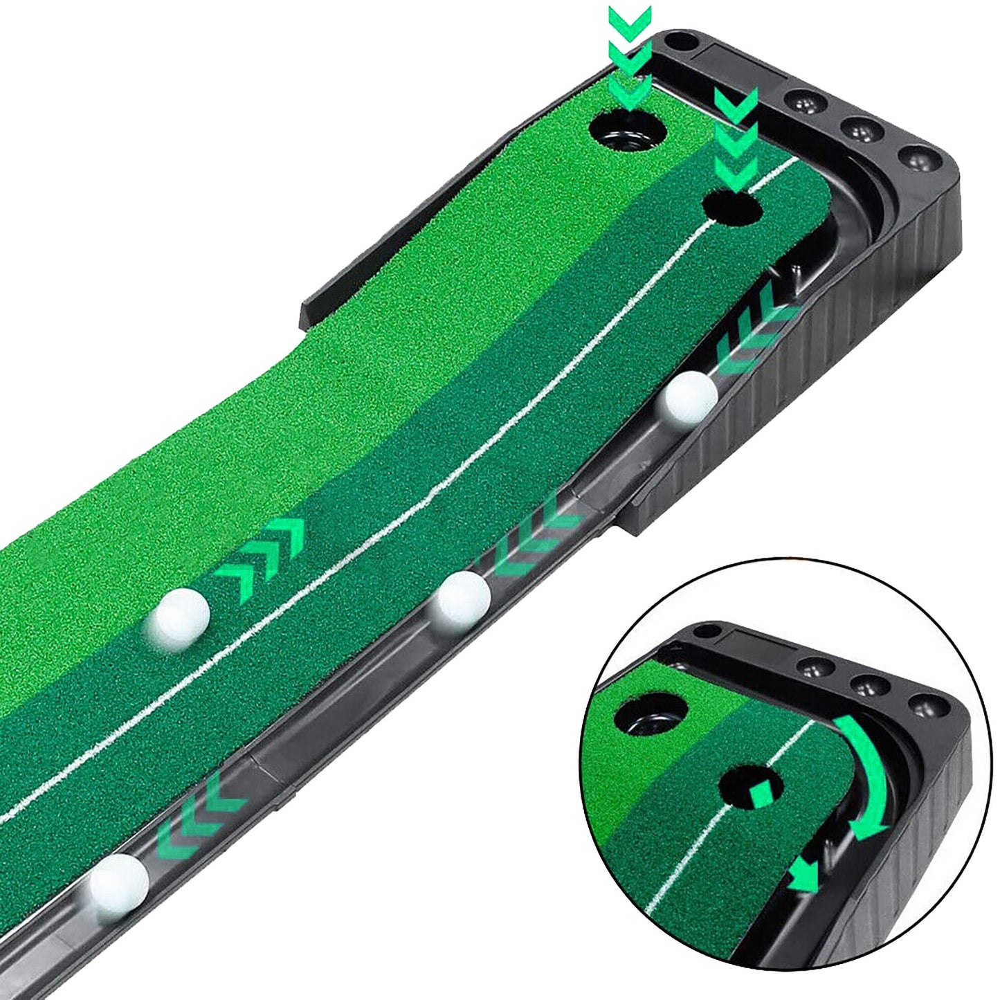Portable Auto-Return 3M Golf Practice Putting Mat Indoor Outdoor Putter Trainer