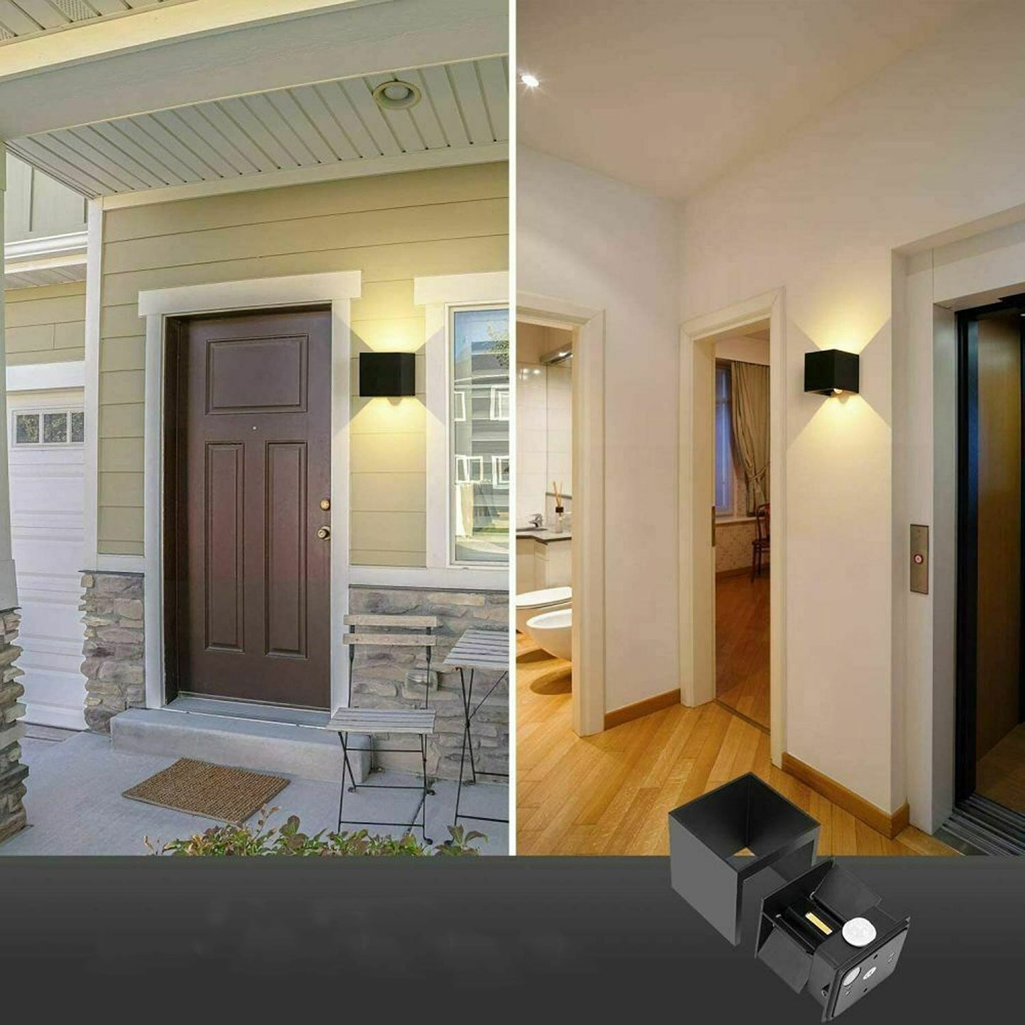 12W Square Aluminum LED Wall Light Waterproof Indoor Outdoor Modern Sconce