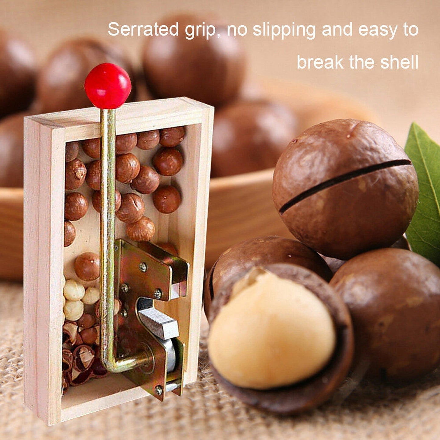 Manual Macadamia Nut Cracker with Hand Grip Durable Nutcracker Tool