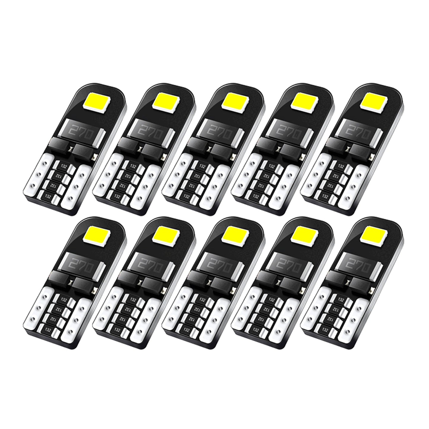 10pcs T10 W5W 194 168 LED Interior Light Bulbs Canbus Wedge