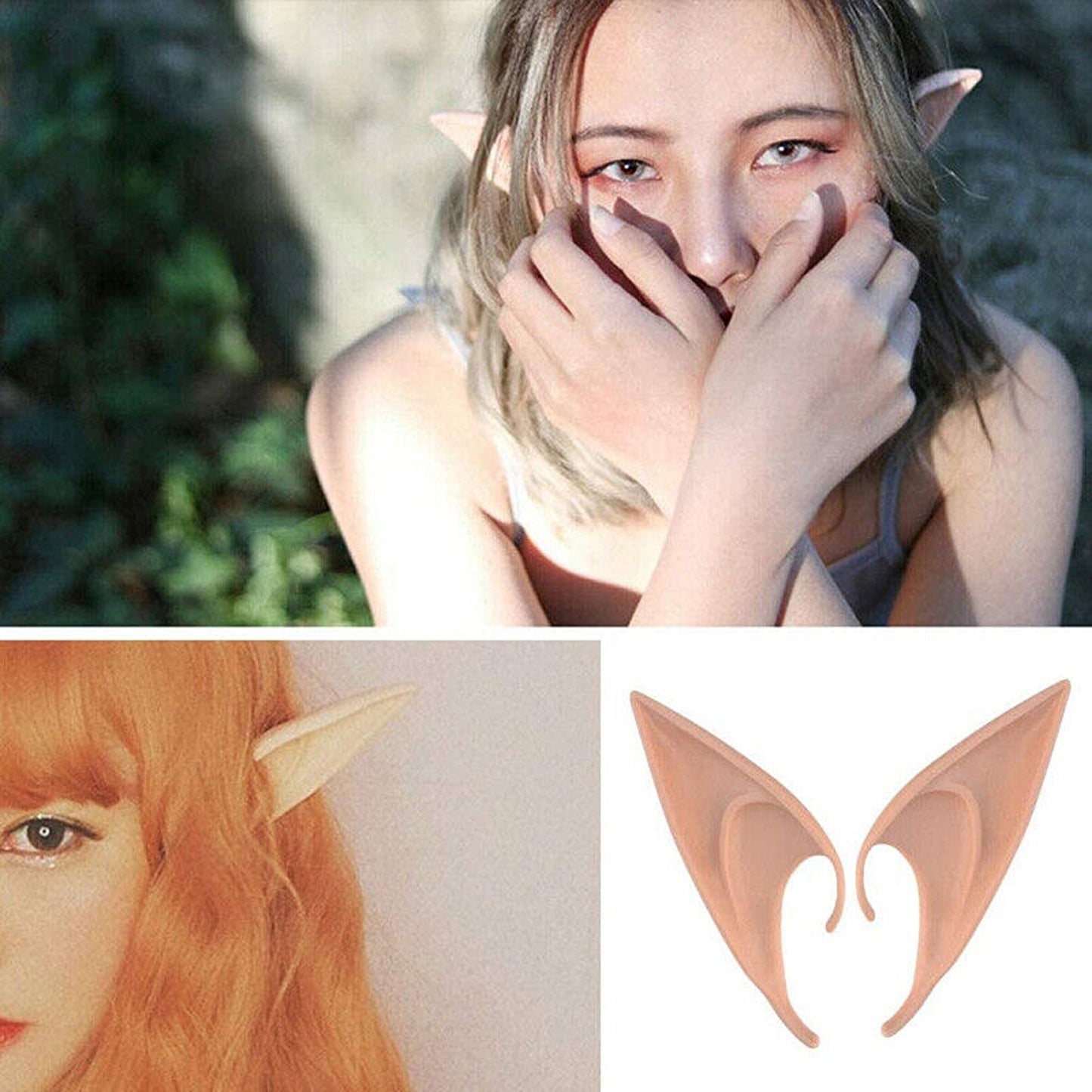 1pair Cosplay Rubber Elf Ears Fairy Pixie Style for Halloween