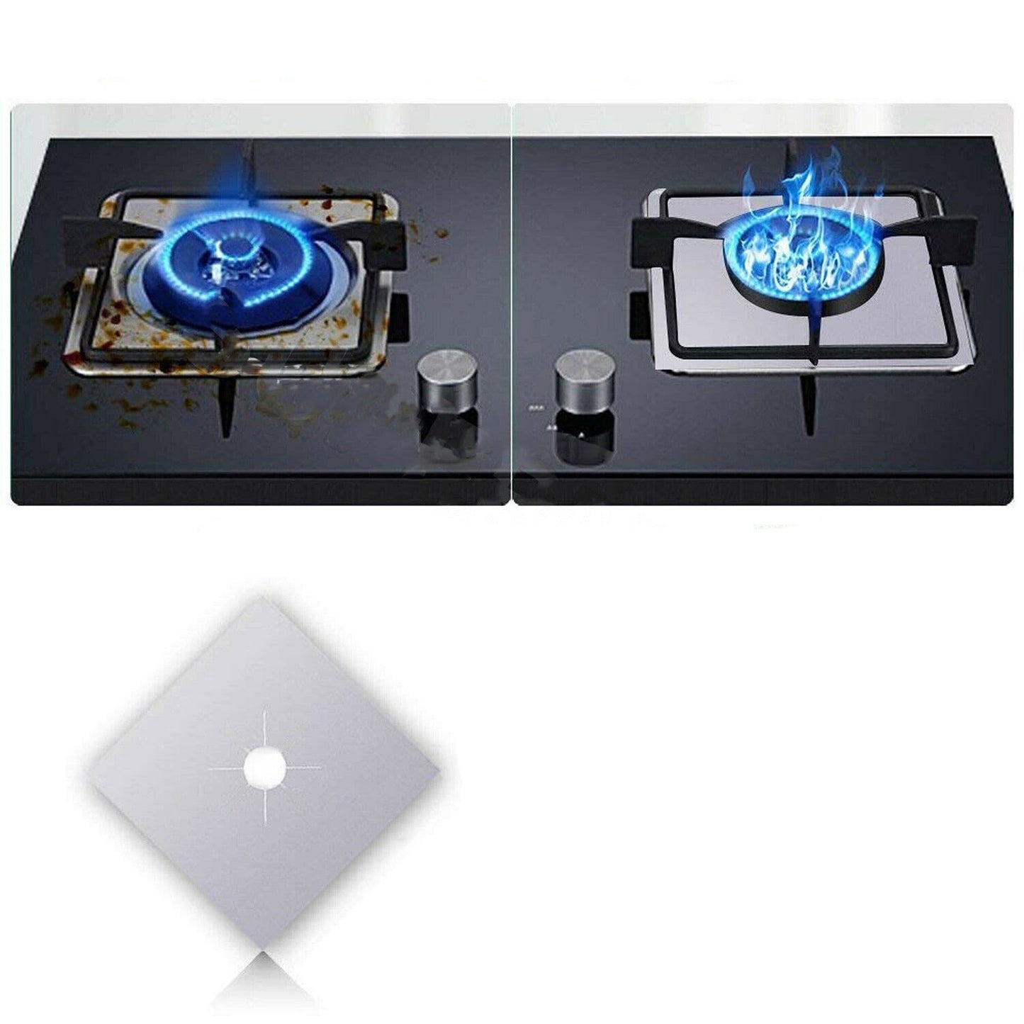 16pcs Stove Burner Covers Reusable Non-Stick Gas Range Protectors