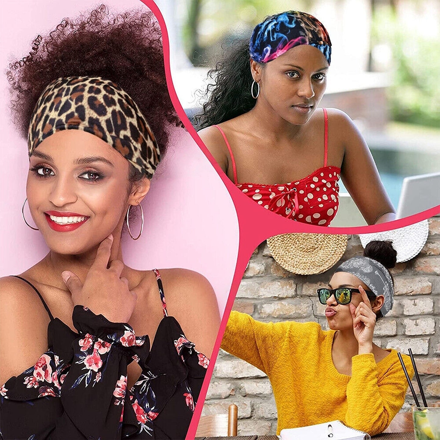 Wide Turban Elastic Bandana Women Yoga Sports Head Wrap