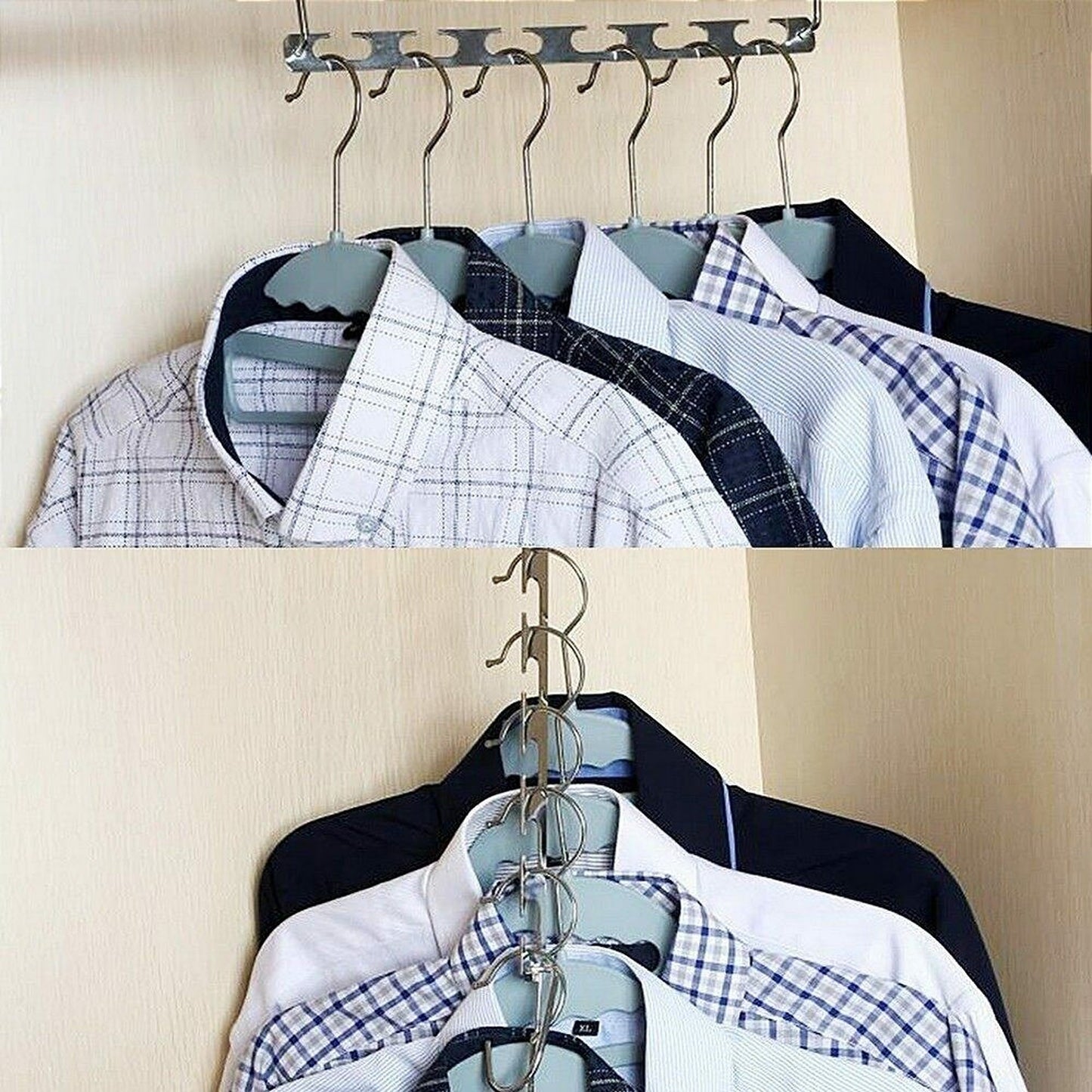 6pcs Multi-Function Metal Hook Space Saver Clothes Hangers