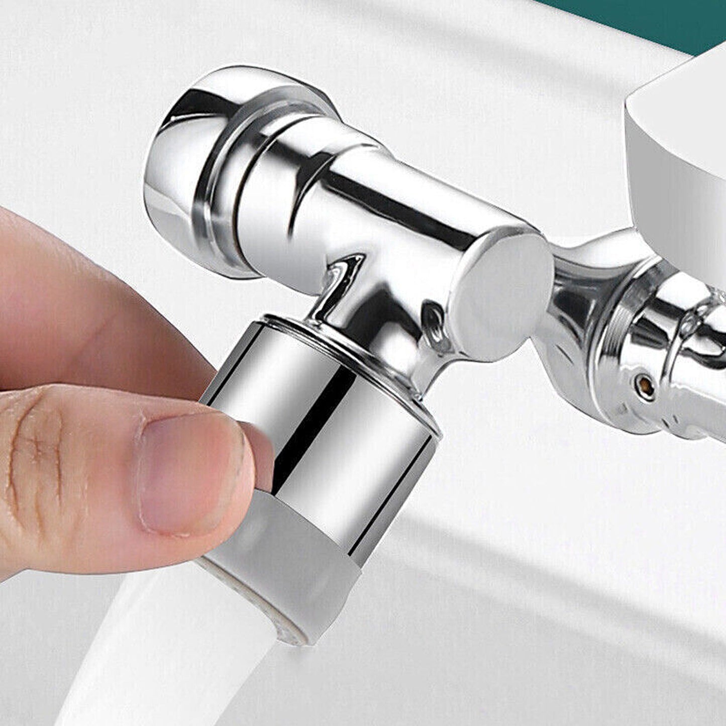 1080-Degree Rotatable Faucet Aerator with Extendable Arm for Kitchen Sinks