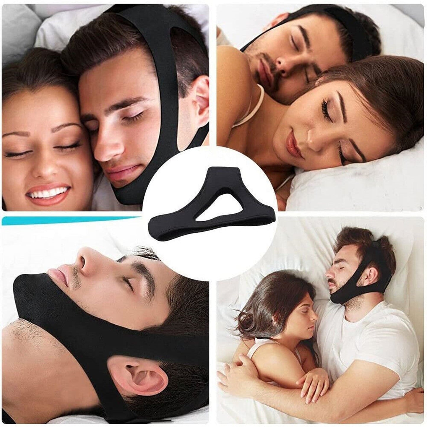 2pcs Anti Snore Chin Strap Jaw Support Belt for Sleep Apnea