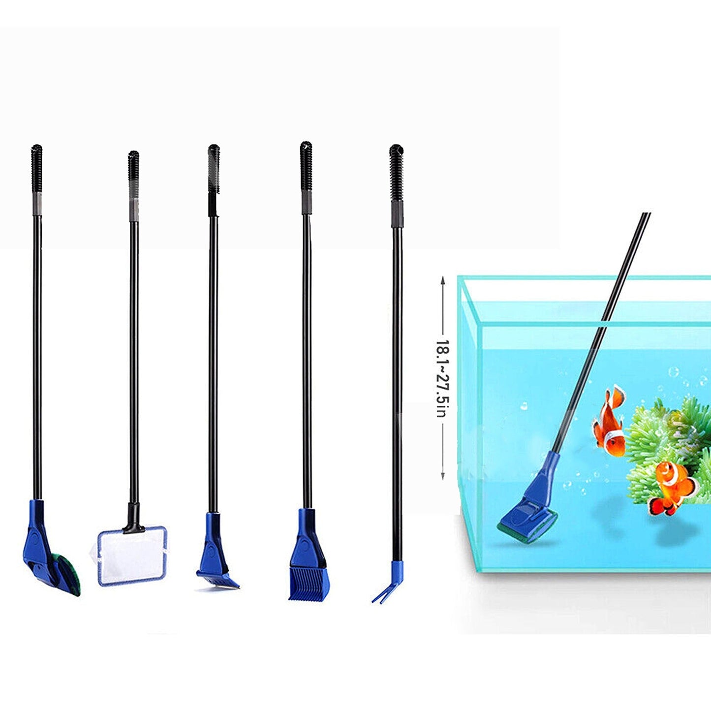 Aquarium Gravel Cleaner Water Fish Tank Cleaning Vacuum Tool Brush