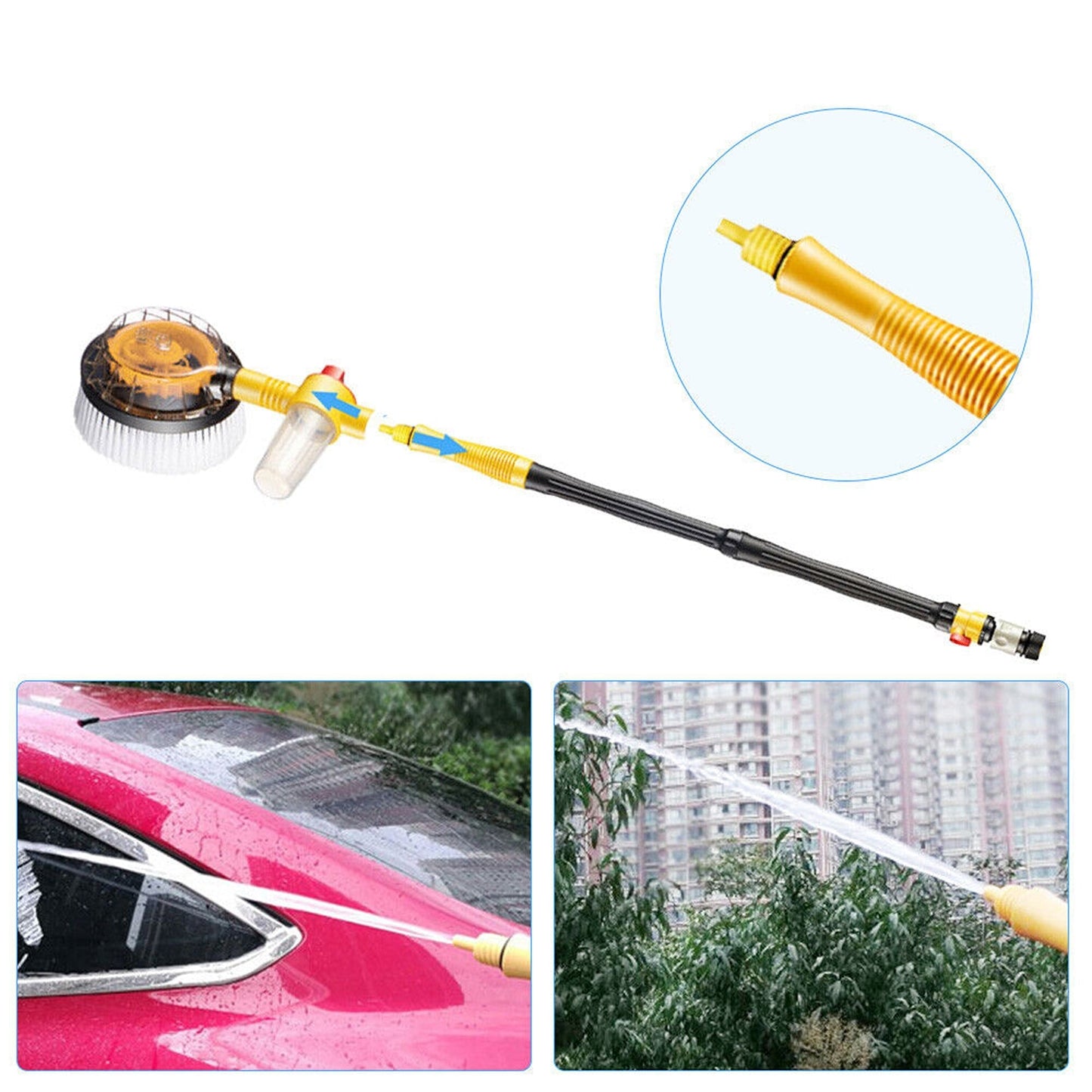 Truck and Car Washing Brush with Extendable Pole and Sponge Tool Kit
