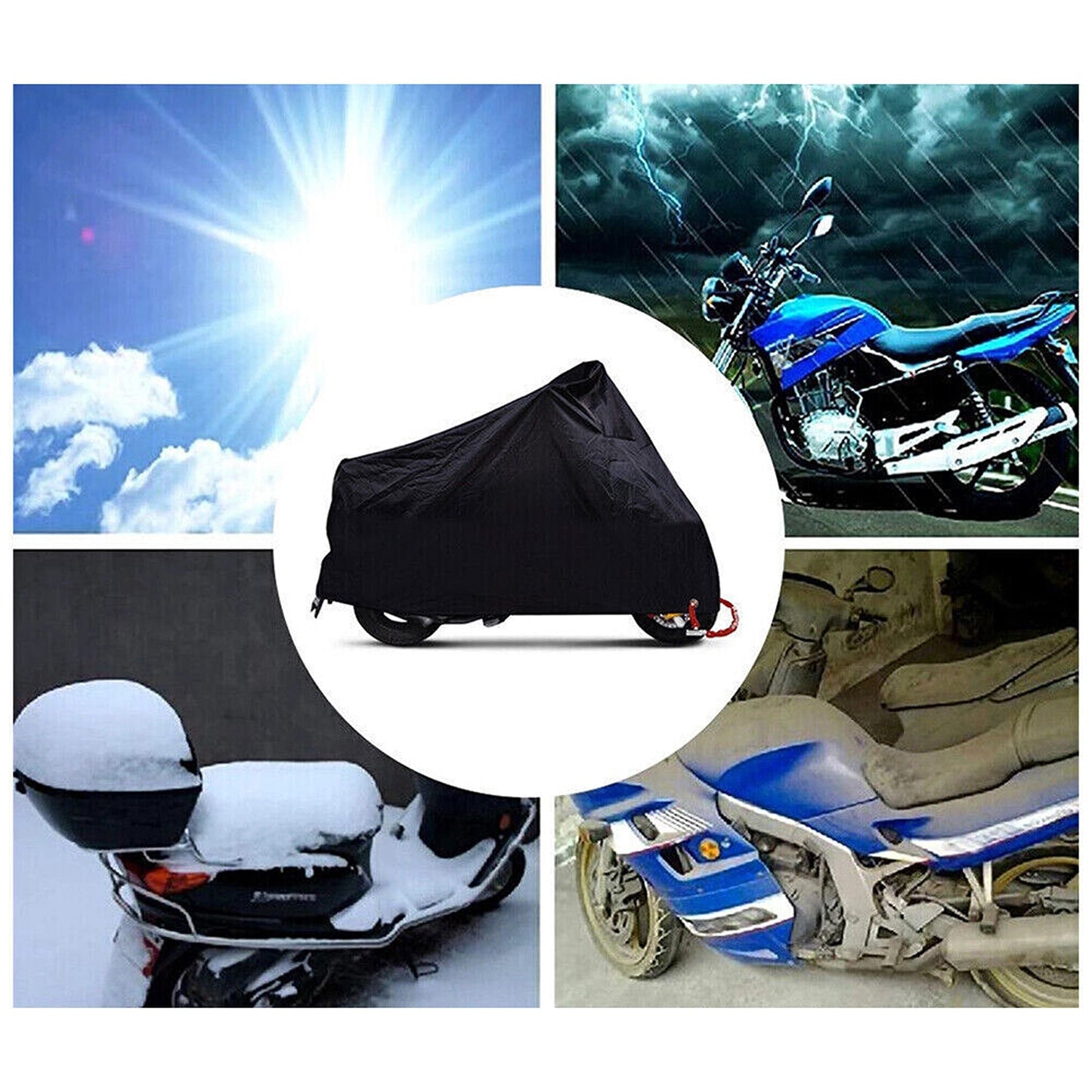 Waterproof Motorcycle Cover for Cruisers Black and Orange