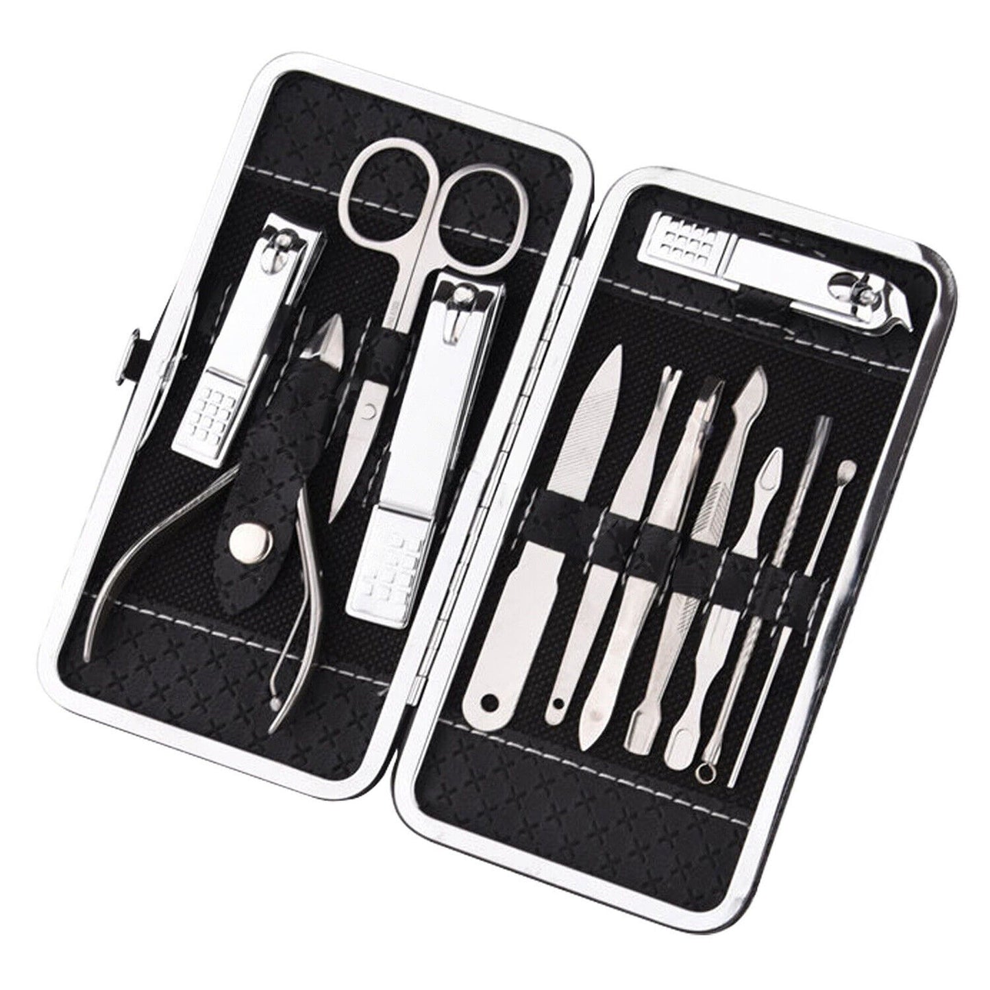12pcs Manicure Pedicure Nail Clippers Set with Grooming Case