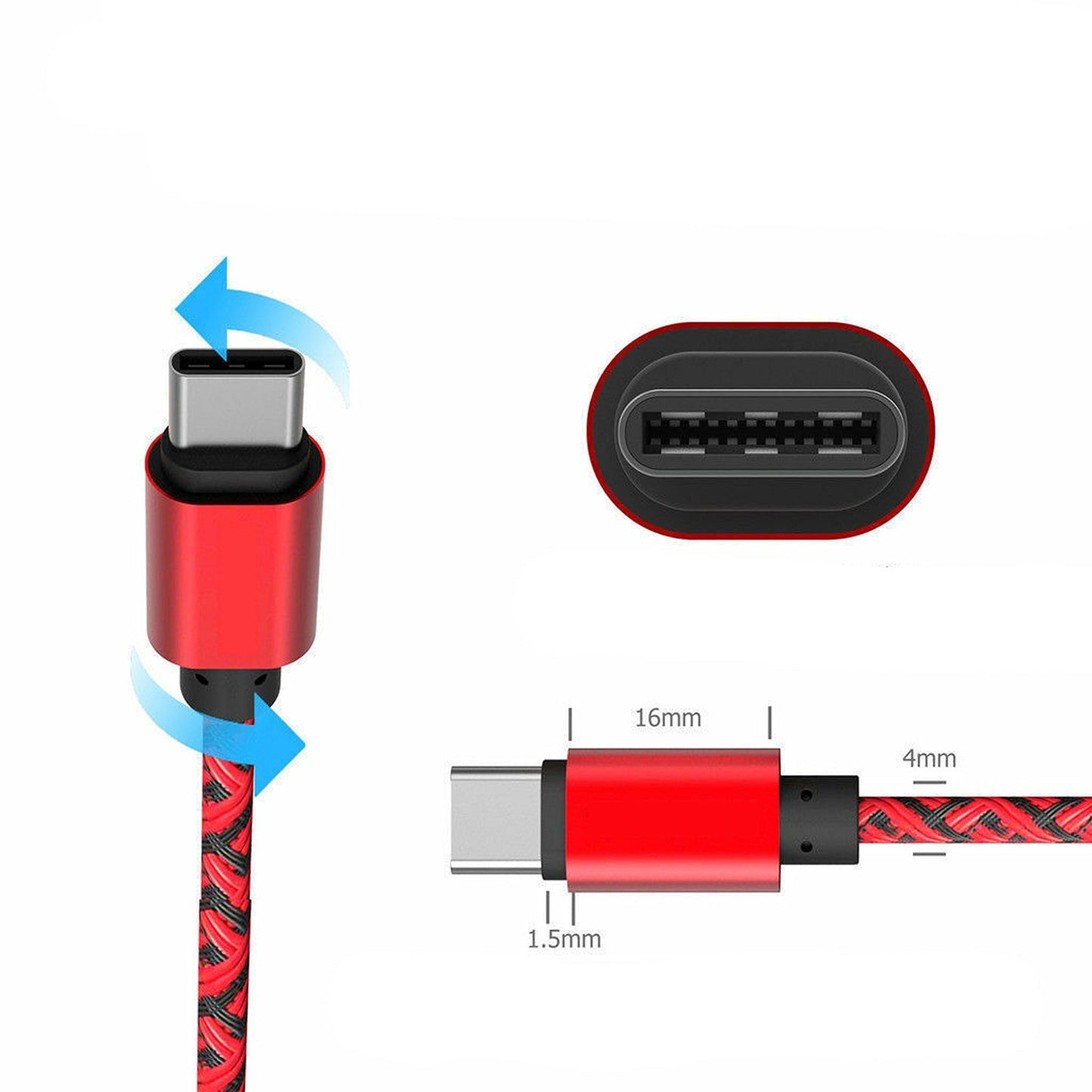 Fast Charging USB-C Type C Cable 3M Data Transfer for Samsung Galaxy