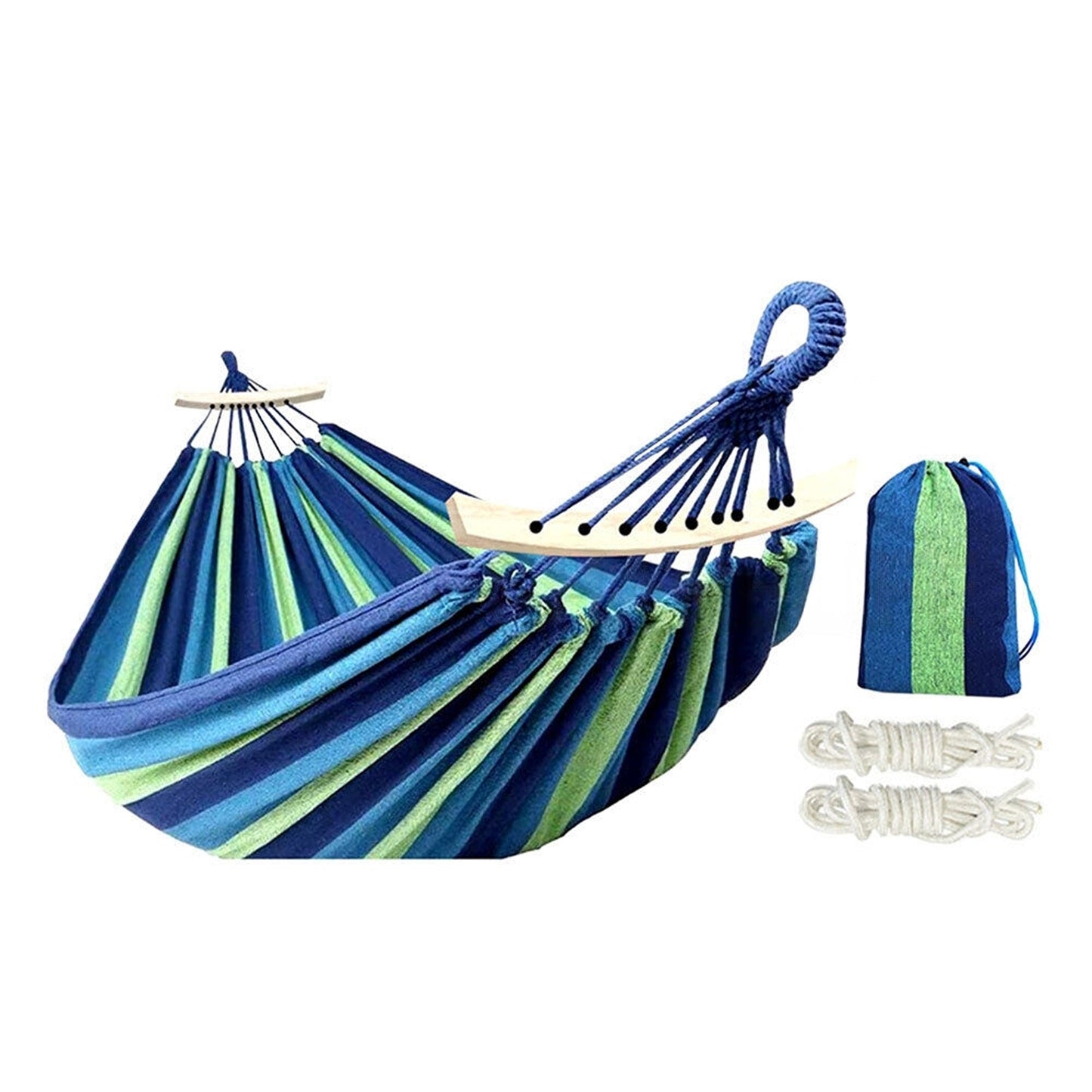 Comfy Double Hammock with Hanging Straps and Hooks Outdoor Bed