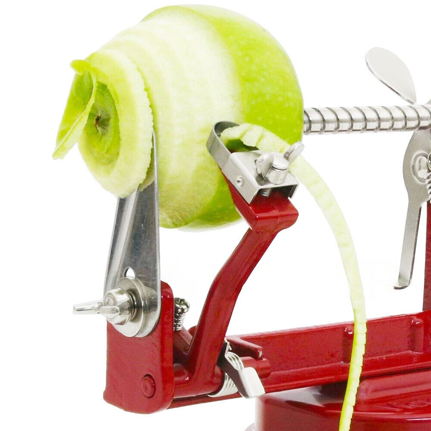 Efficient Apple Slicer and Corer Red Kitchen Peeler 3-in-1