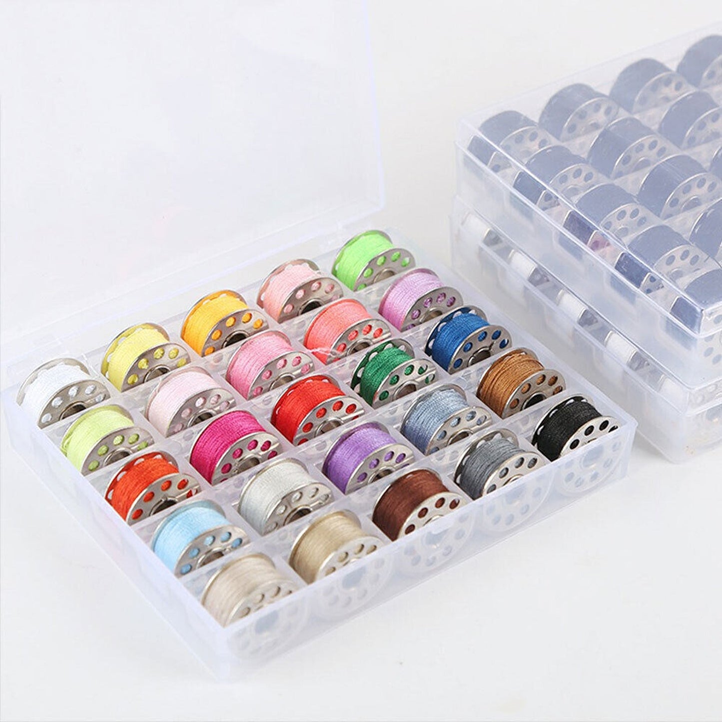 Clear Bobbin Storage Box for Sewing Machine Bobbins