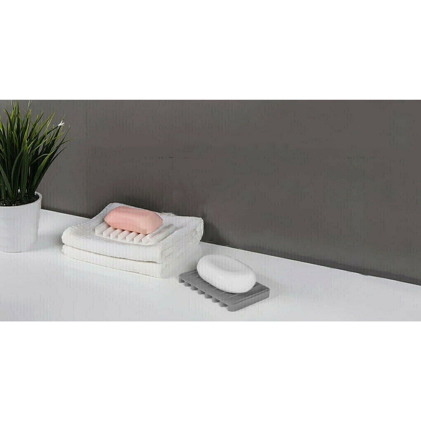 3pcs Bathroom Silicone Soap Holder Tray Plate Storage Rack