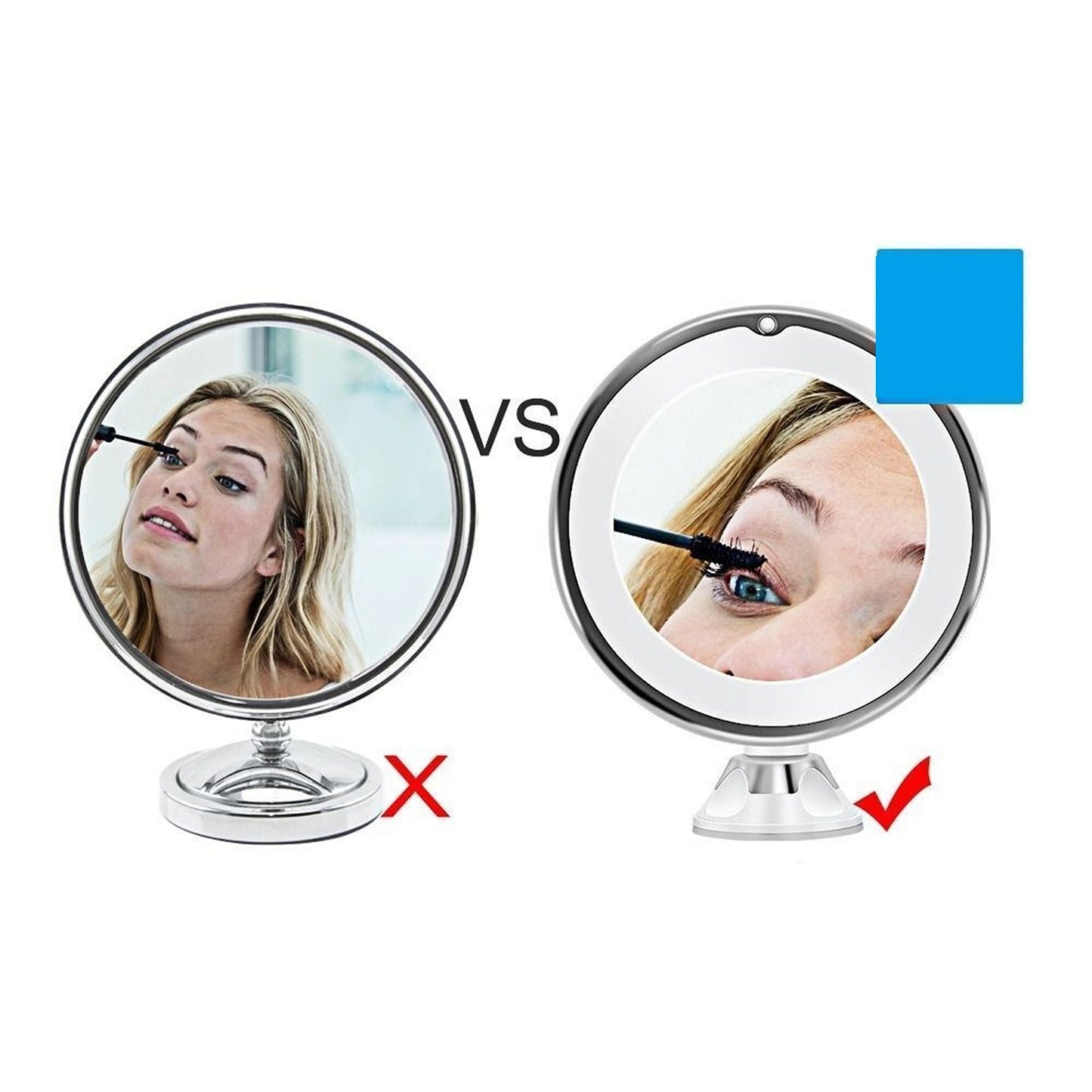 Lighted Magnifying Cosmetic Makeup Mirror Battery Operated 360 Spin