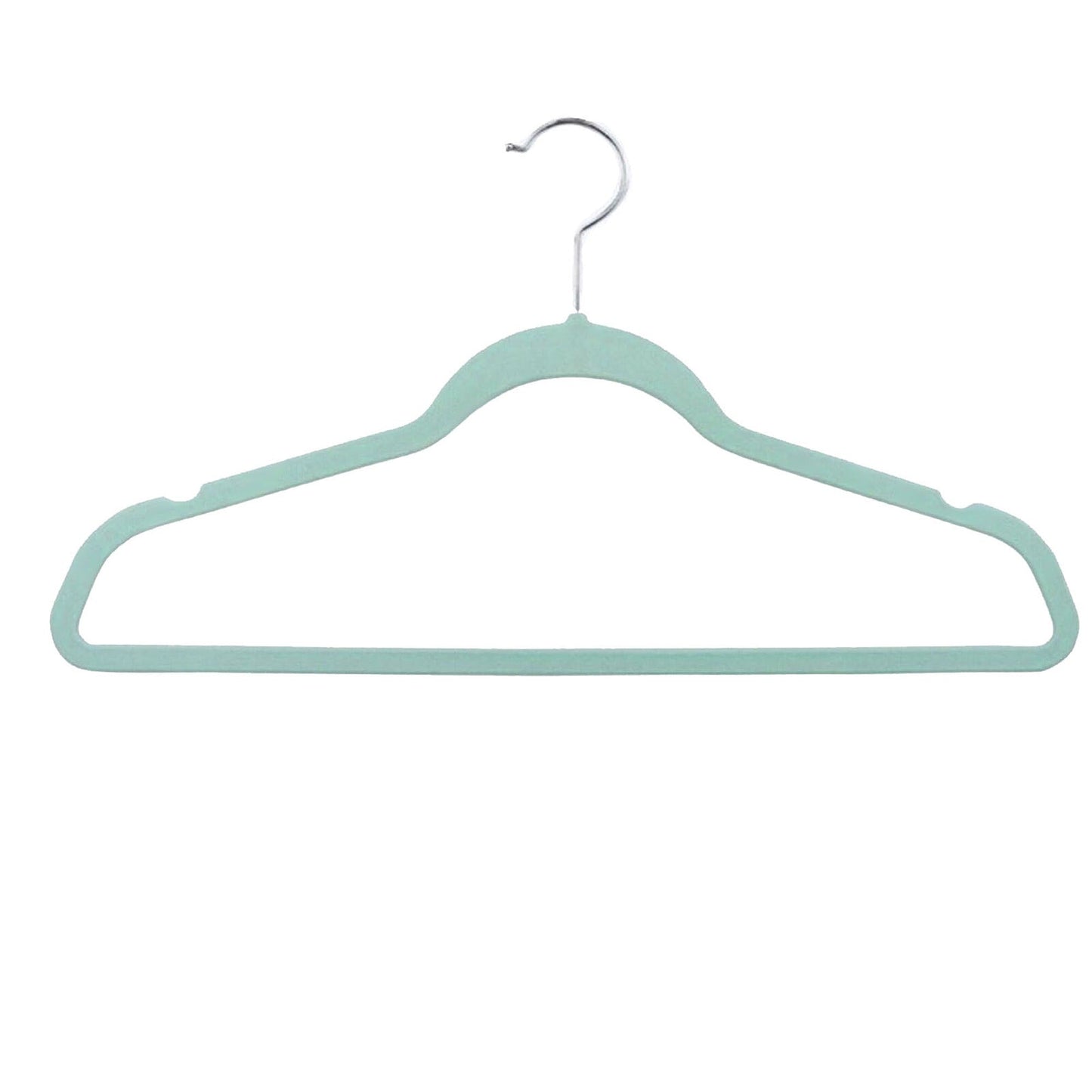 Set of 50 Coloured Non-Slip Velvet Coat Hangers for Space Saving