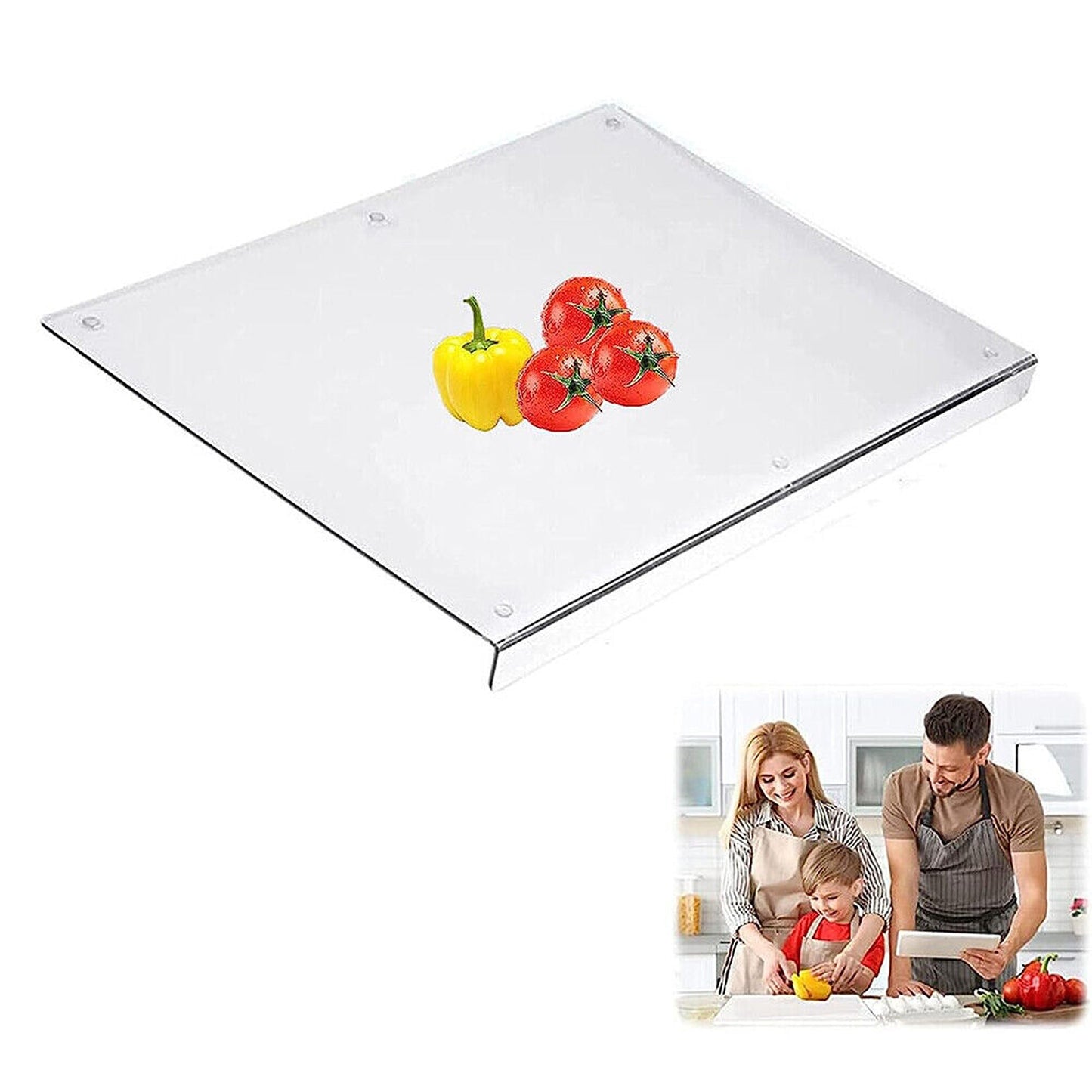 Kitchen Chopping Board in Clear Acrylic - Counter Top