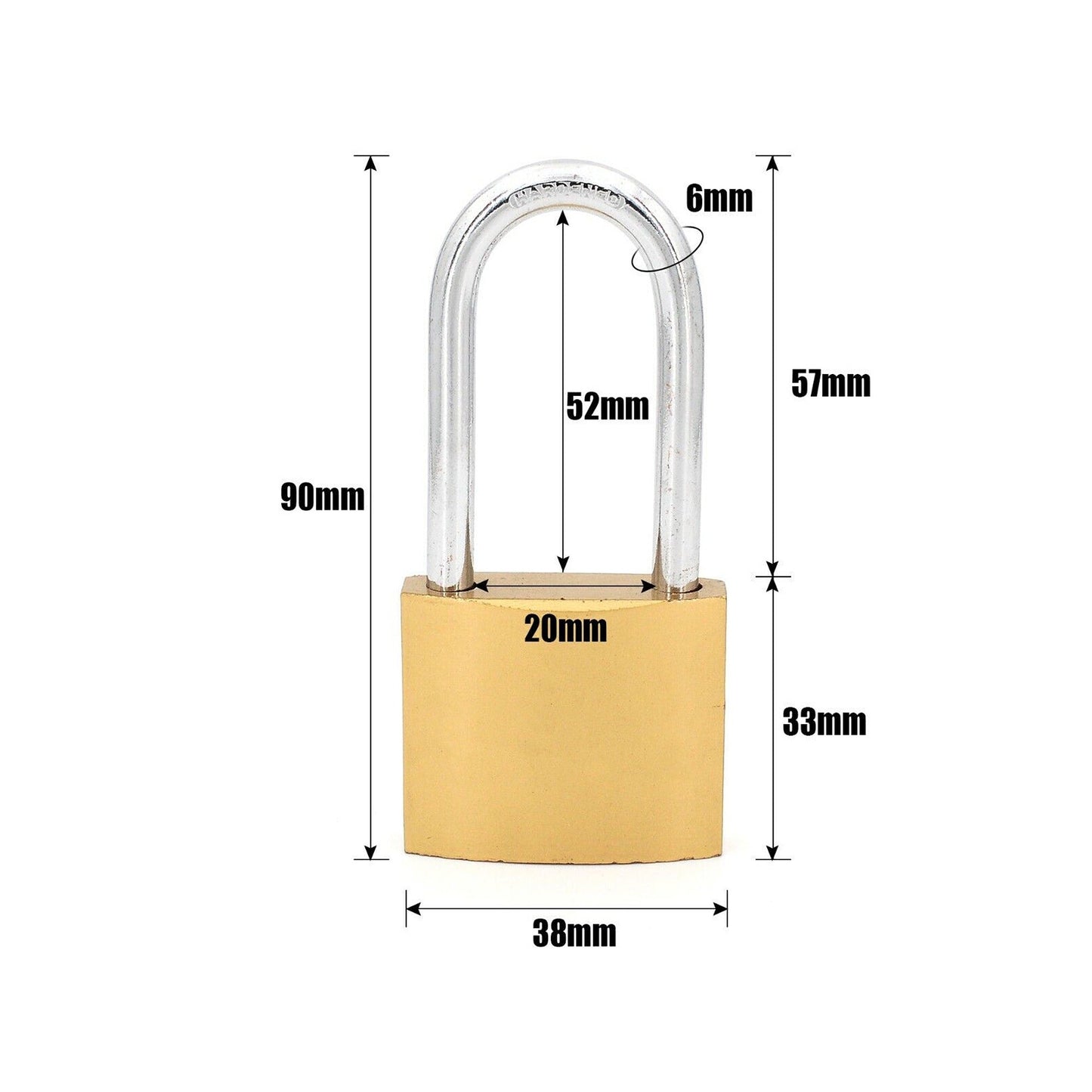 3pcs Triple Locking Levers Padlock with Hardened Steel Shackle