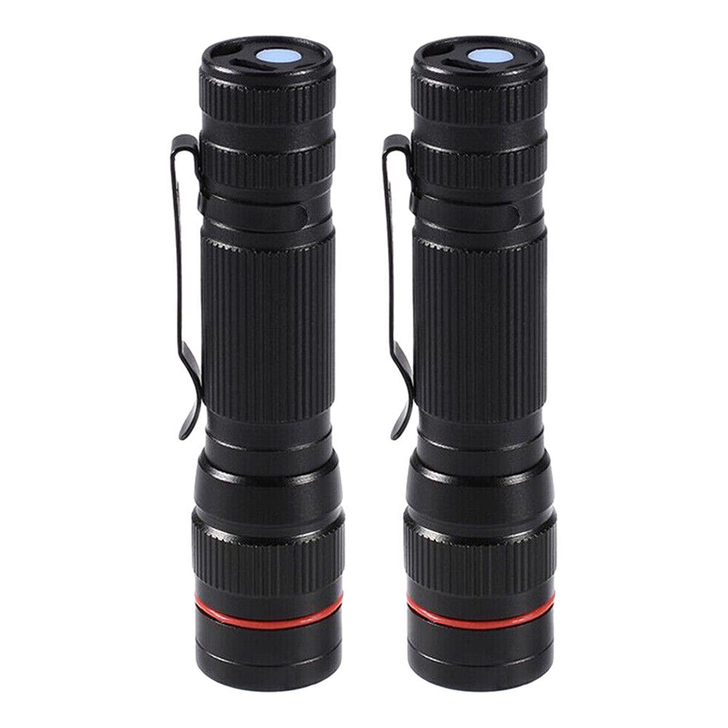 2pack Tactical Flashlight LED USB Rechargeable Torch Lamp