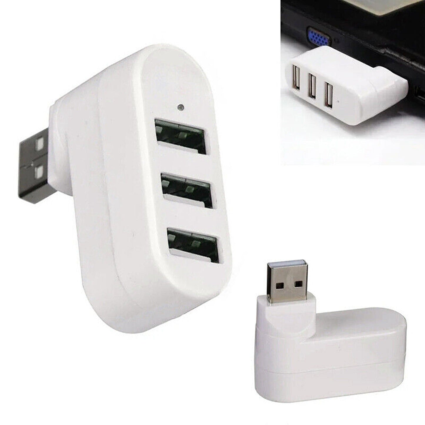 High-Speed 3-Port USB Hub for Laptop PC Data Transfer