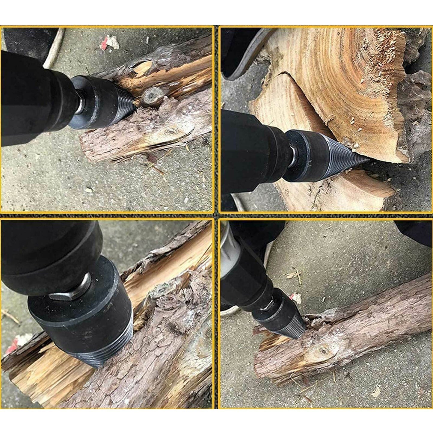 4pcs Hex Shank Firewood Drill Bit Wood Log Splitter Screw Cone