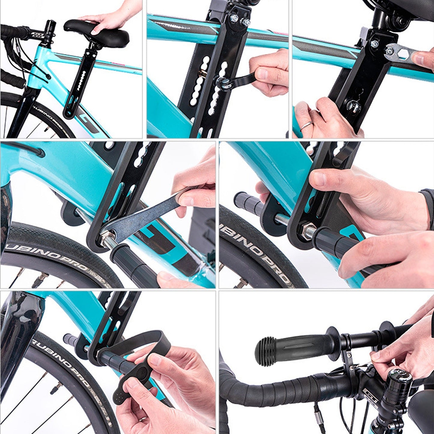 Children’s Bicycle Front Mounted Seat with Top Tube Detachable Armrest