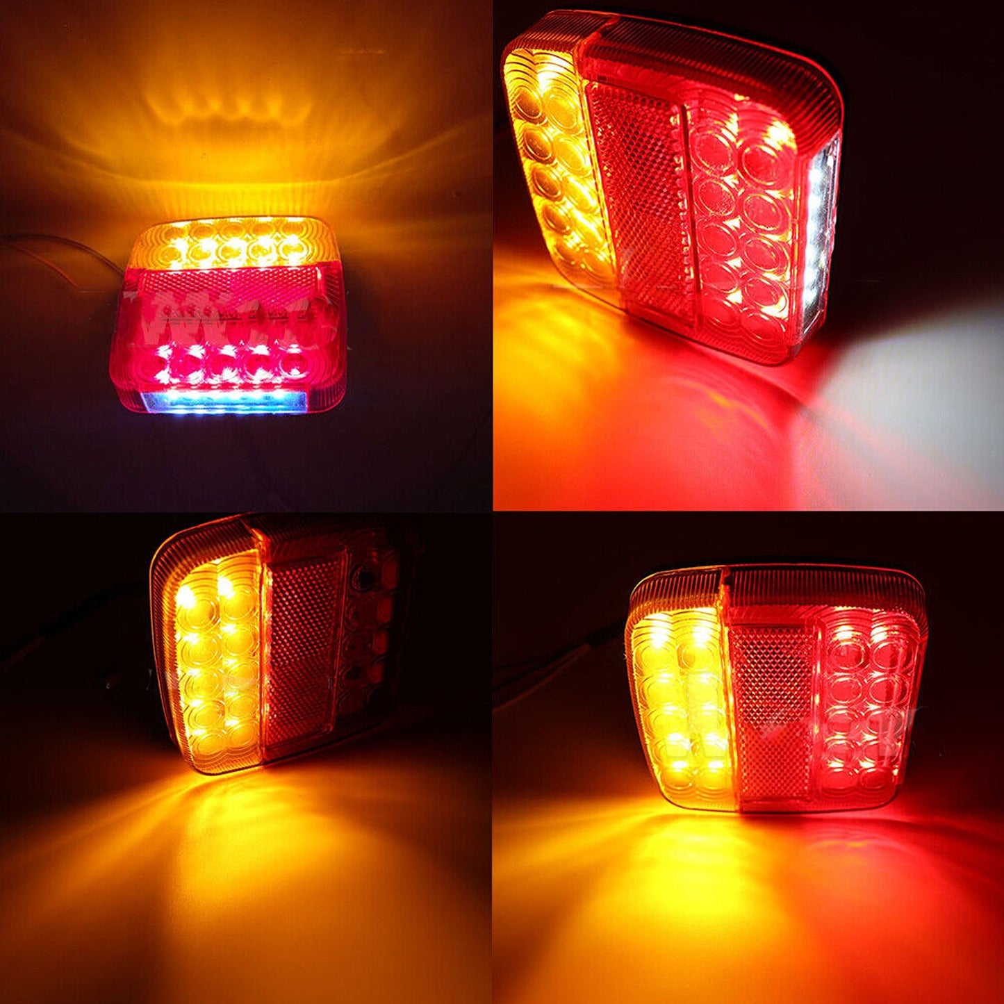 2pcs LED Stop Tail Lights Trailer Truck Caravan Number Lamp