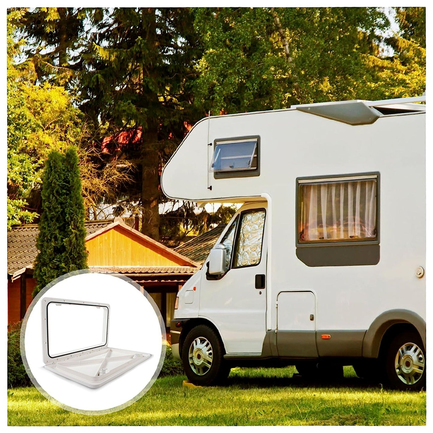 Caravan Access Hatch Lockable Warehouse Door for Motorhomes - 575 x 360mm