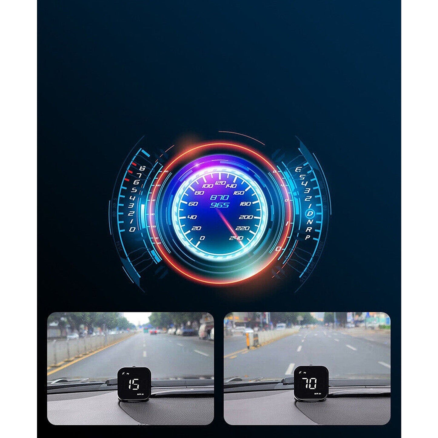 Universal Digital Car GPS Speedometer with HUD and Overspeed Alarm