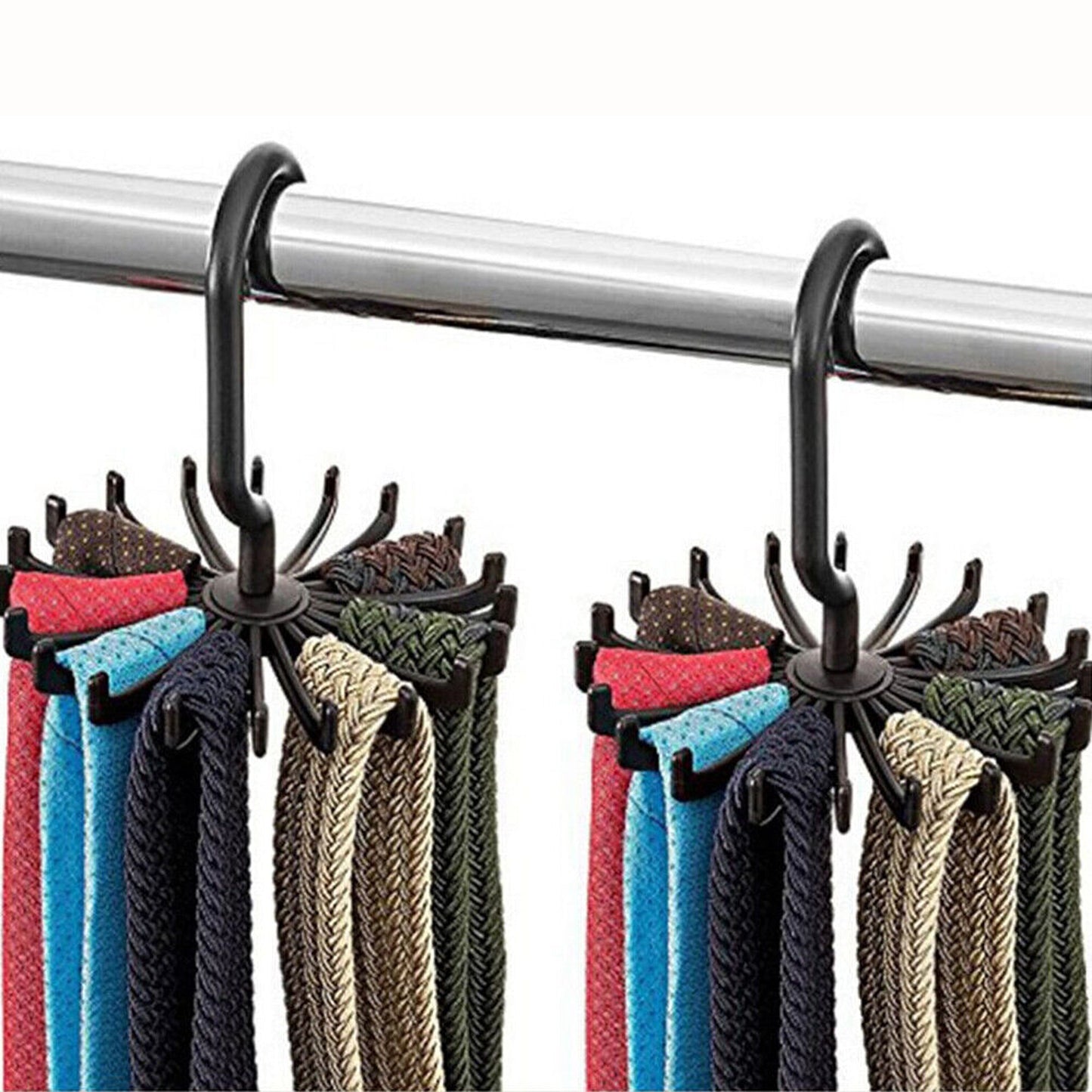 Clothes Organizer Rotating Hanger Stand for Ties Belts and Scarves