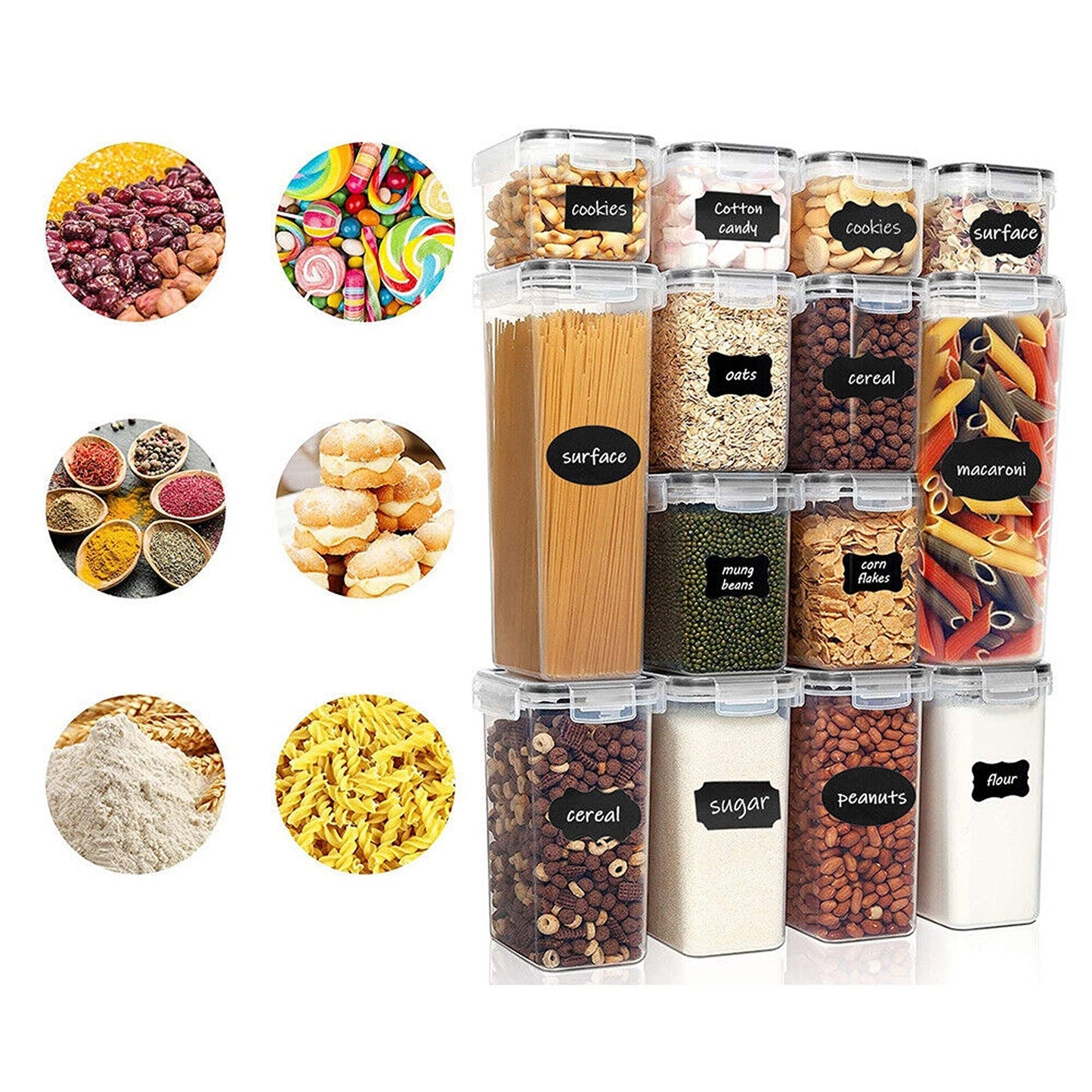 Set of 14 Airtight Food Storage Containers with Lids for Kitchen