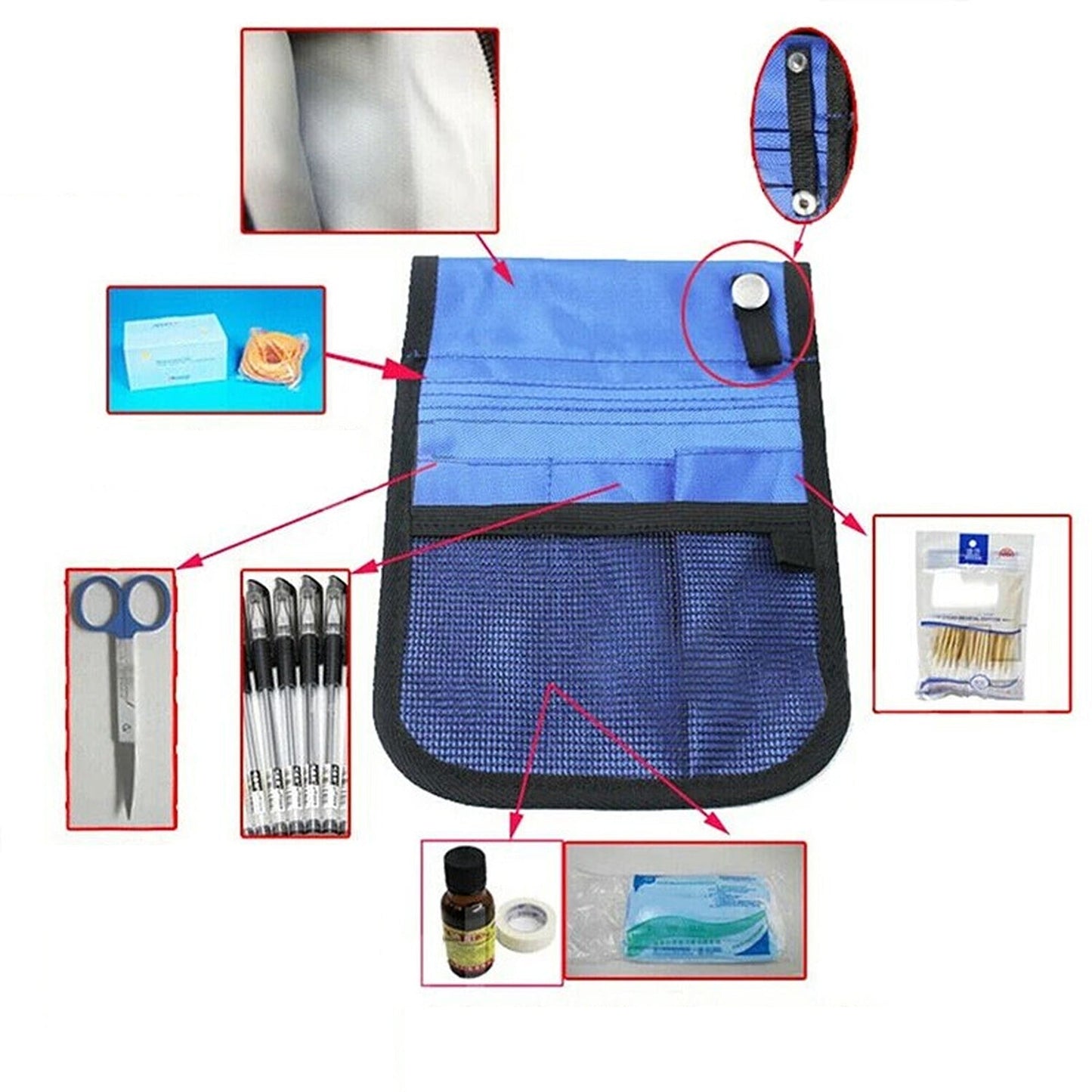 Nurse Utility Pouch with Extra Pockets and Belt Strap for Quick Pick