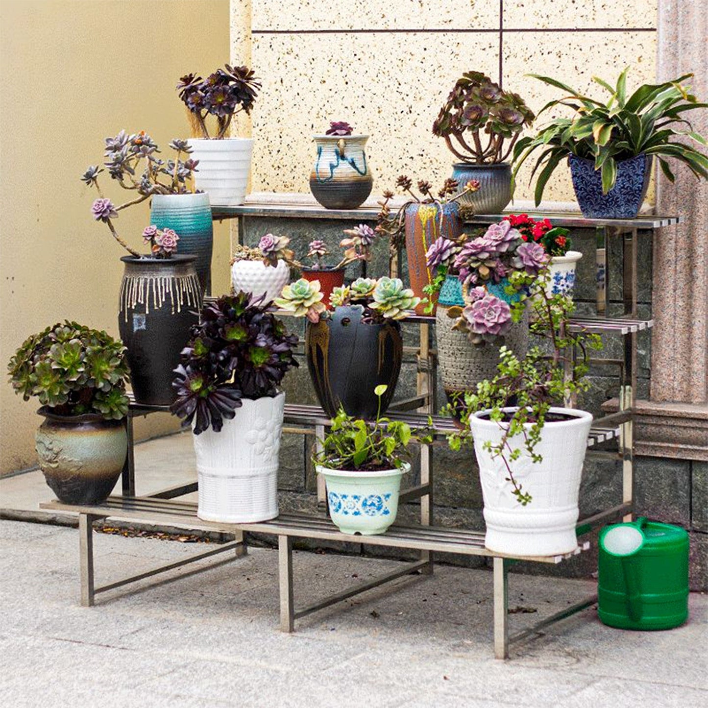 Large Stainless Steel Plant Stand Chrome Garden Pot Rack