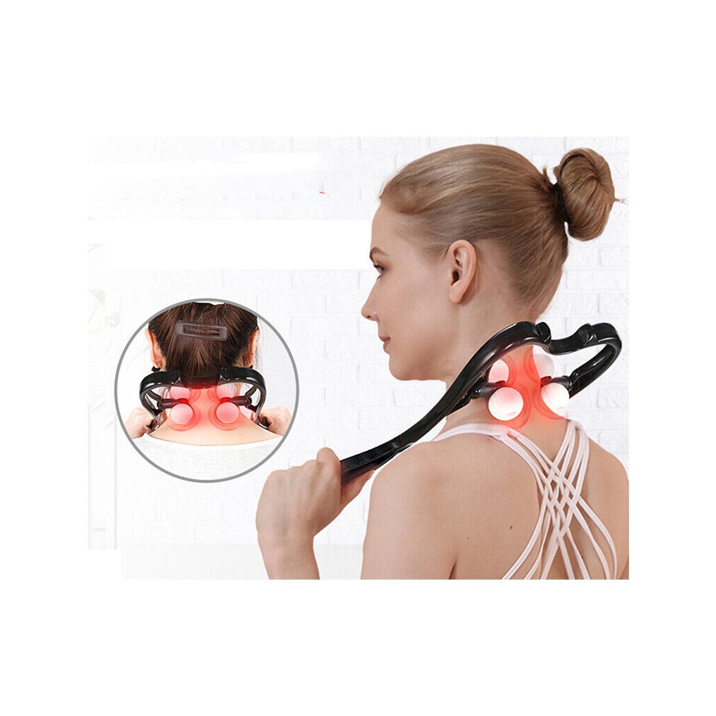 Dual Trigger Point Neck Shoulder Massager Hand Roller for Pressure Relief